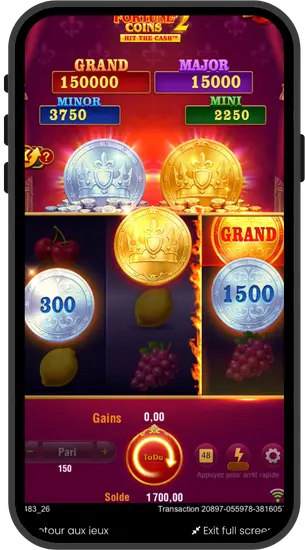 Schermata Grand Jackpot con celebrazione della vincita