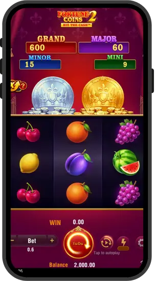 Oficjalna strona Fortune Coins 2 z interfejsem gry