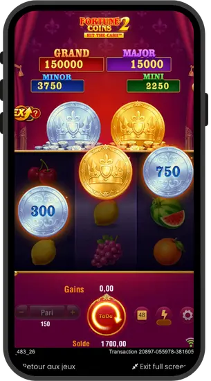 Combinazione vincente con monete Fortune in oro