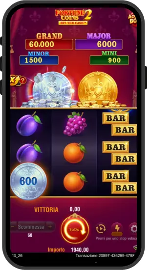 Vincita di 600 monete con combinazione fortunata